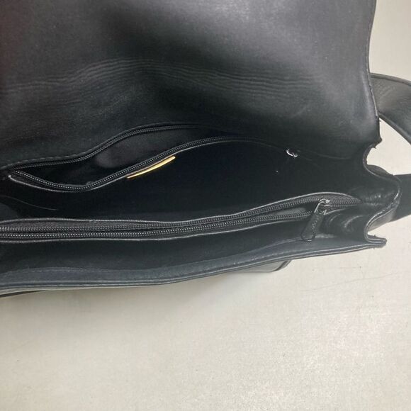 PERLINA  Black Leather Crossbody Shoulder Bag 7X1X9 - Picture 10 of 12